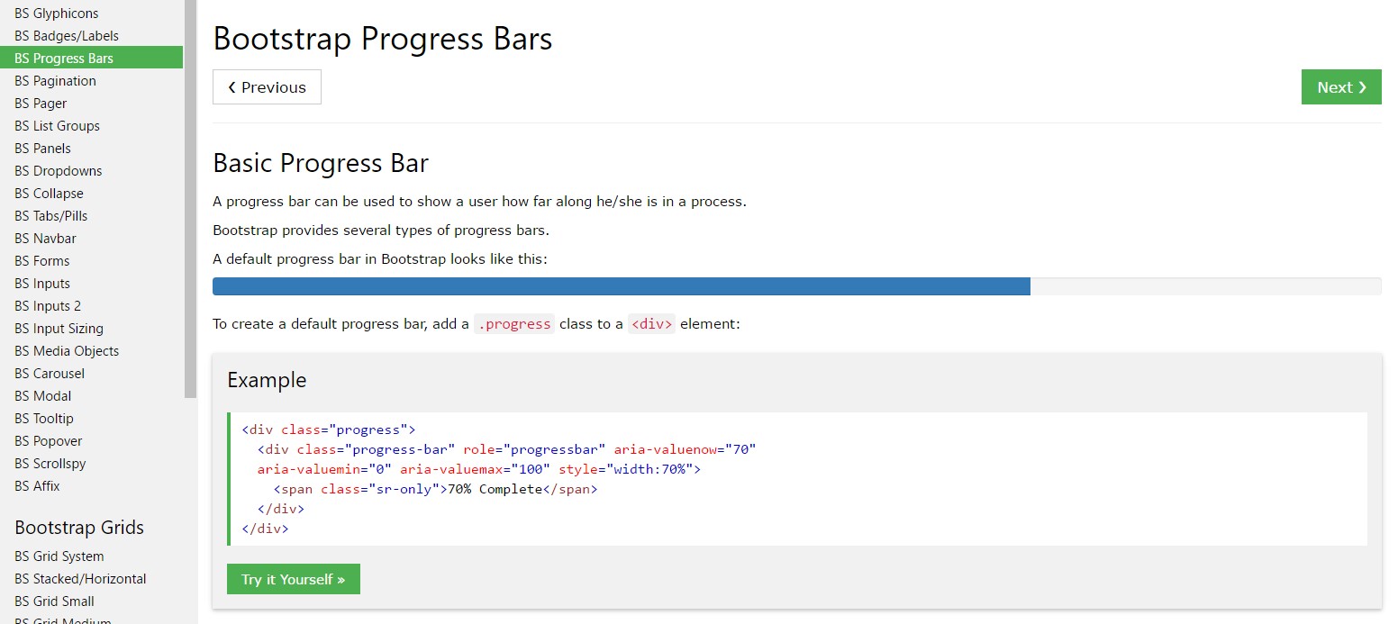 Bootstrap progress bar tutorial
