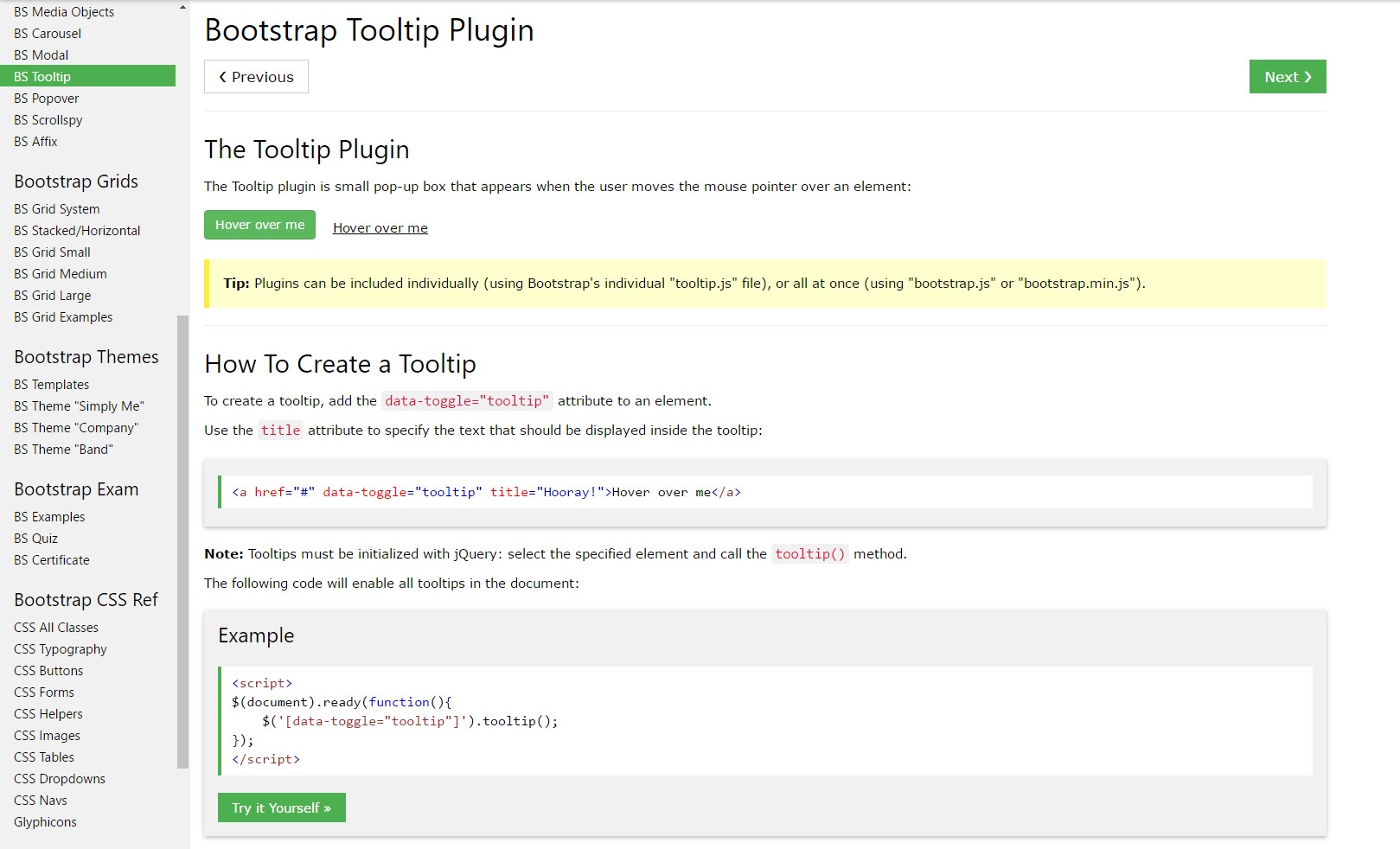 Bootstrap Tooltips  article
